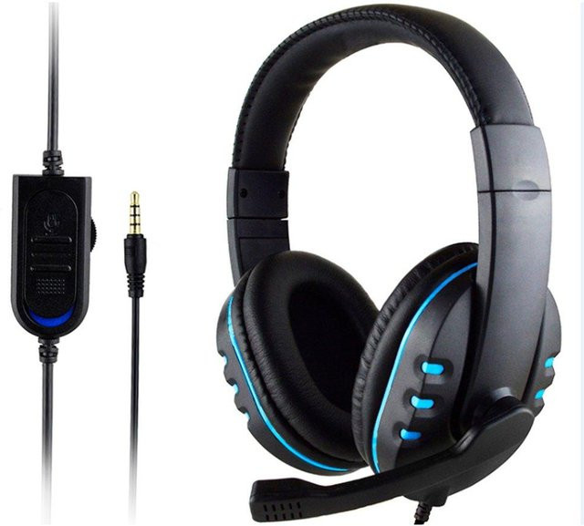 Kabelgebundenes In-Ear Gaming-Headset mit Mikrofon für PS4 und PC, 3,5 mm Klinke, Blau - Bild 1