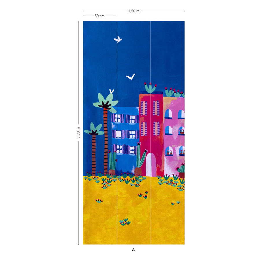 Isidore Leroy Mural Marrakech Original Panel A Wandgestaltung in Blau und Multicolour im orientalischen Abstract-Stil - Bild 2