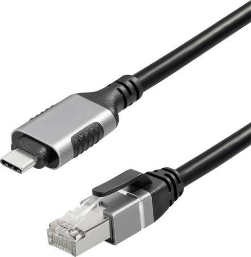 Maxtrack USB-C auf RJ45 Netzwerk Adapterkabel CAT 6 in Schwarz, Länge: 5,00 m - Bild 1