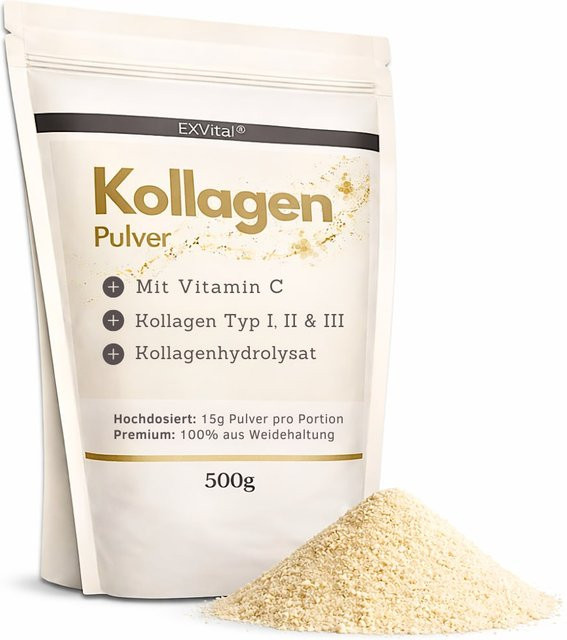 EXVital Kollagen Pulver mit Vitamin C, 500 g - Bild 1