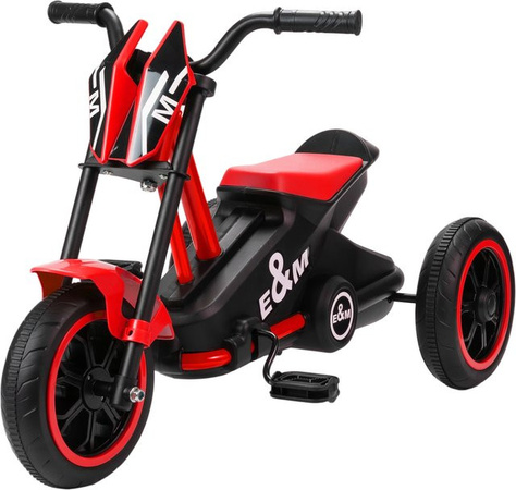 AIYAPLAY Dreirad Motorrad mit Pedal aus Stahl, Rot, 18-36 Monaten