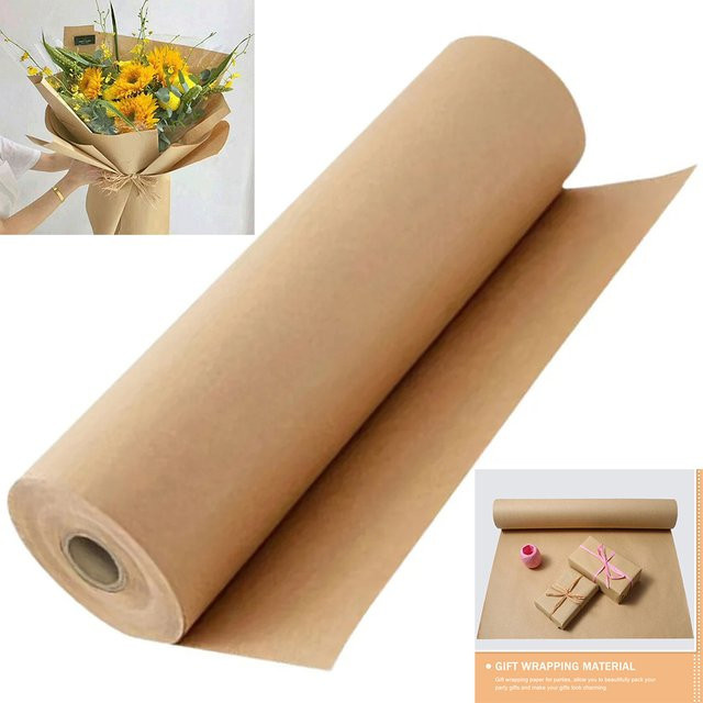 Braune Kraftpapierrolle zum Verpacken und Malen, Breite: 30 cm - Bild 1