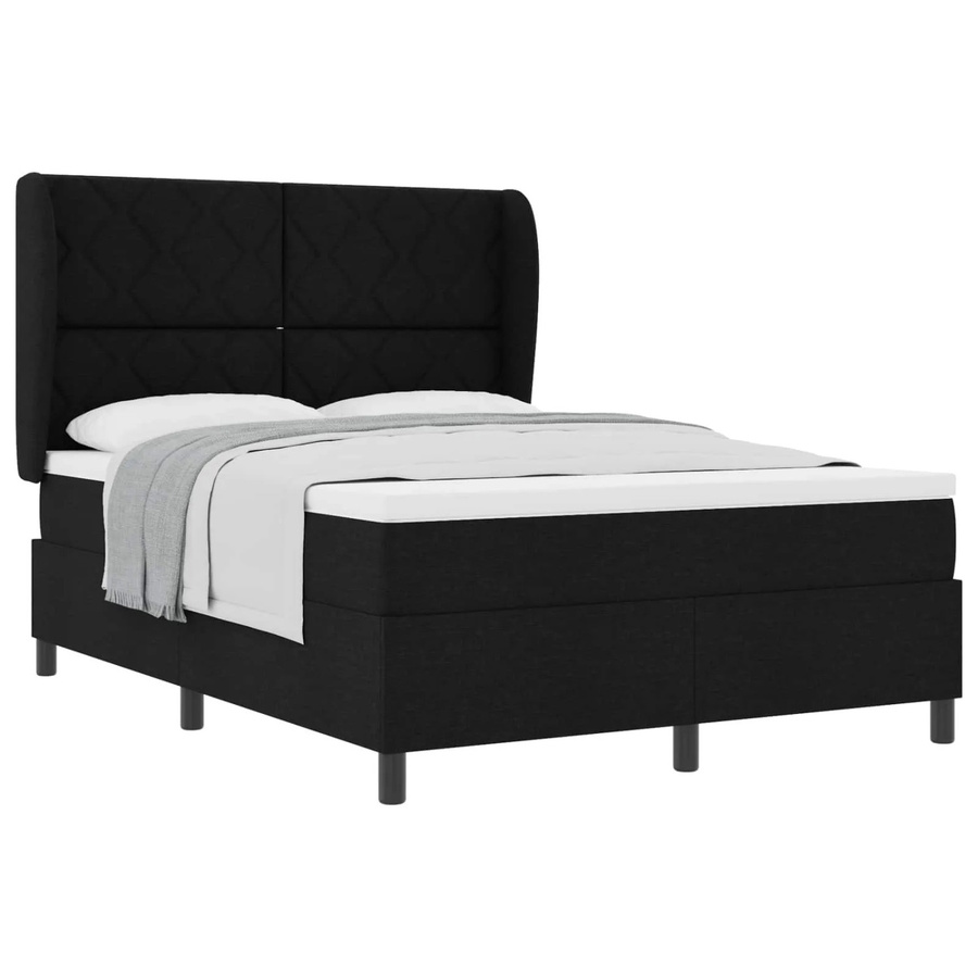 vidaXL Boxspringbett mit Matratze in Schwarz aus Stoff, B/T: 160 x 200 cm - Bild 2