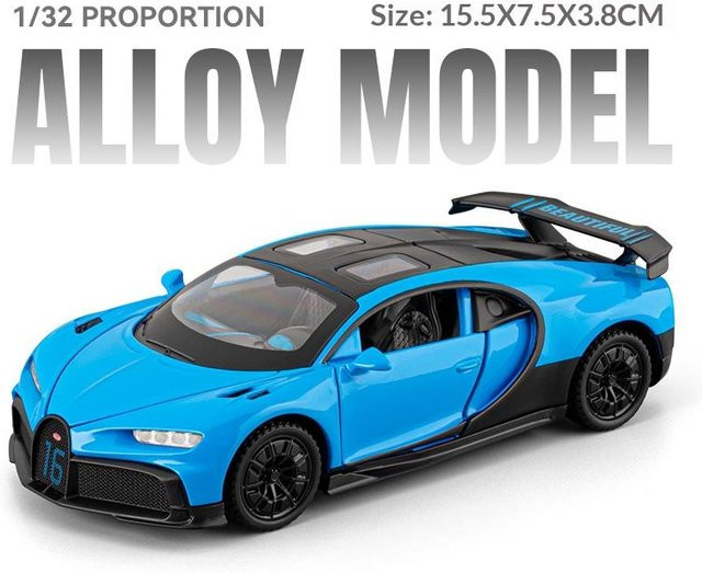 Linyi toy car Bugatti Chiron Rennmodell, 1:32, Metall, ab 14 Jahren - Bild 1
