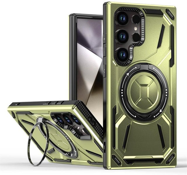 Stoßfeste Schutzhülle für Samsung Galaxy S26 Ultra S25 Plus S24 FE S25FE S23 S22 5G mit MagSafe Magnetischem Ringhalter in Grün - Bild 1