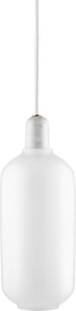 Normann Copenhagen Amp Hängeleuchte in Weiß mit Glas und Marmor-Elementen - Bild 1