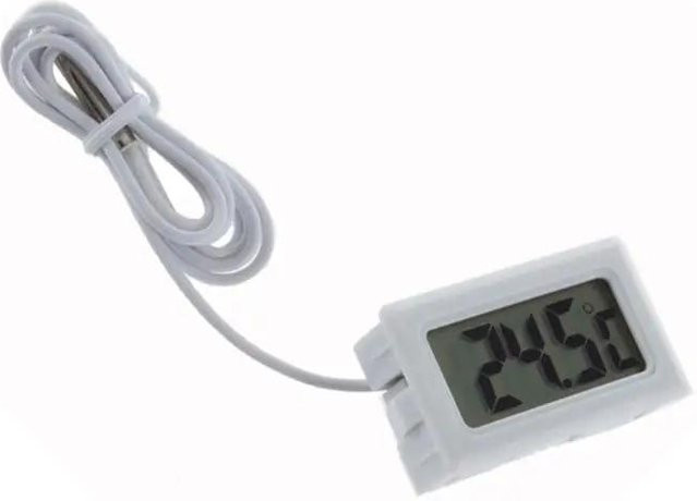 Meiteai-All Mini Digital LCD Thermometer mit Temperatur Sensor und Sonde für Kühlschrank, Gefrierschrank oder Aquarium in Schwarz oder Weiß - Bild 1