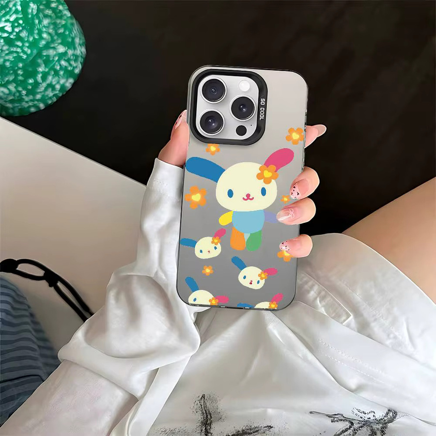 U-Usahana Kawaii Handyhülle für iPhone 17 16 15 14 13 12 11 Pro Max X XS XR in Silber mit stoßfestem IMD-Design - Bild 4