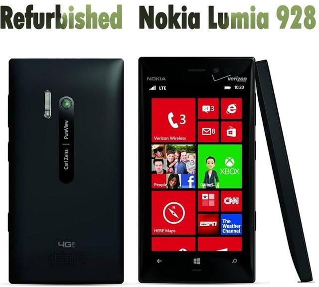 Generalüberholtes Nokia Lumia 928 Smartphone Schwarz mit 32 GB Speicher, 4,5 Zoll Display und 8,7 MP Kamera - Bild 1