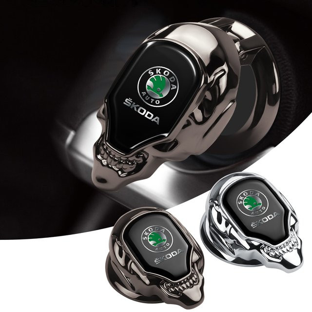 MG Auto Start-Stop-Taste Schutzhülle Aufkleber Innen Dekoration in Braun für Skoda Octavia Rapid Fabia VRS - Bild 1