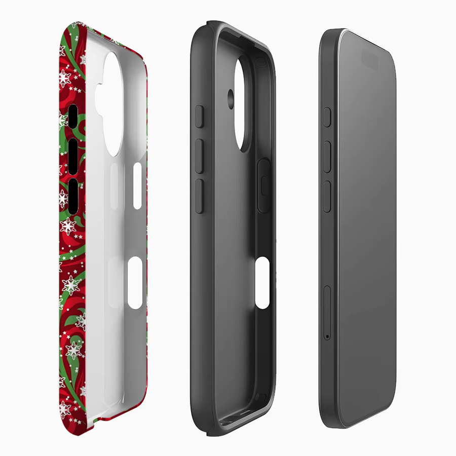 Handyhülle Festliche Schneeflockenwirbel für Apple iPhone 17 16 15 14 13 12 11 Pro Max Plus mit doppelschichtiger Rückseite in Multicolour - Bild 2