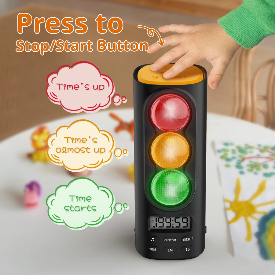 Verkehrsampel-Visualtimer für Kinder, 199-Minuten-Countdown-Timer, Bunt / Mehrfarbig, Blau - Bild 2