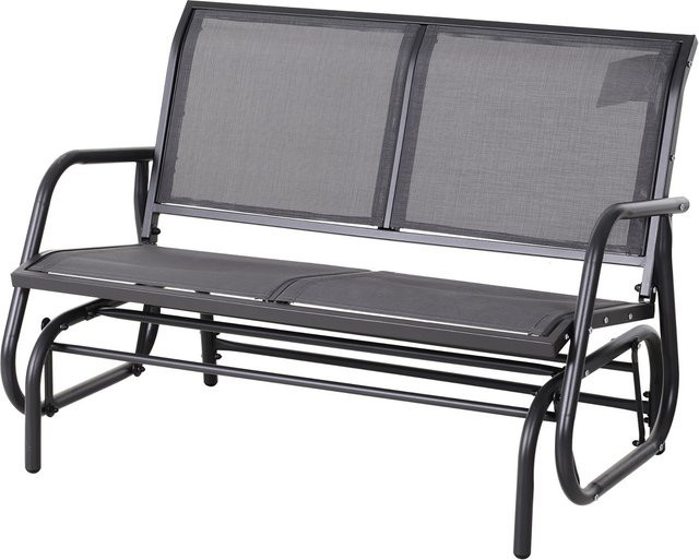 Outsunny Schaukelbank aus Metall mit Textilene-Gewebe in Grau, B/H/L: 120 x 70 x 85 cm - Bild 5
