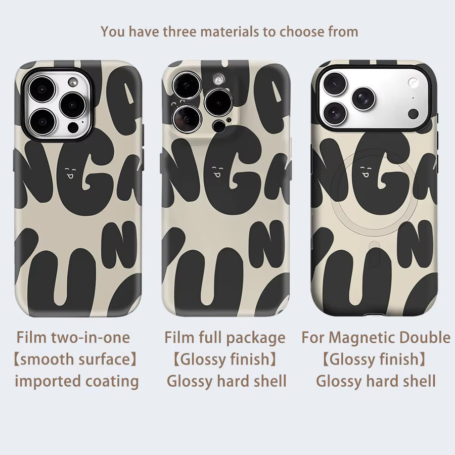 Potdemiel Buchstaben-Handyhülle für iPhone 17 16 15 14 13 Pro Max Plus mit Magnetfunktion und robustem Doppel-Schicht-Schutz - Bild 2