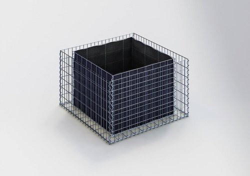 Gabiona Eckiges Gabionen-Hochbeet aus silberfarbenem Stahl, B/T/H: 60 x 100 x 100 cm - Bild 2