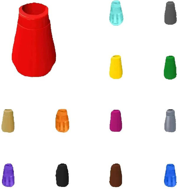 Alibricks 50 Stück 1x1 Kegel Bausteine mit Top Nut 4589 Bricks aus Kunststoff als pädagogisches Spielzeug zum Montieren - Bild 1
