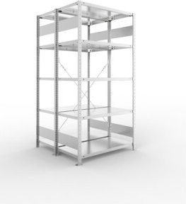 META Steckregal S3 CLIP 150 DGR verzinkt, Farbe: Silber, B/T/H: 200 x 100 x 50 cm - Bild 1