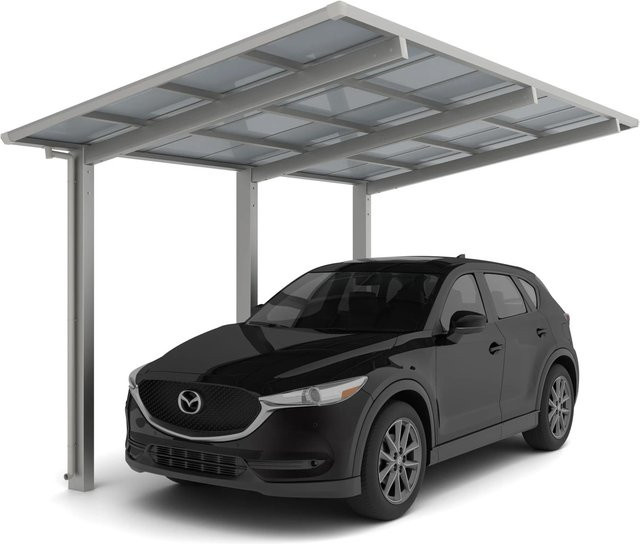 Ximax Einzelcarport Linea-110 in Edelstahl-Look, Farbe: silberfarben, B/T: 272,6 x 495,4 cm - Bild 1