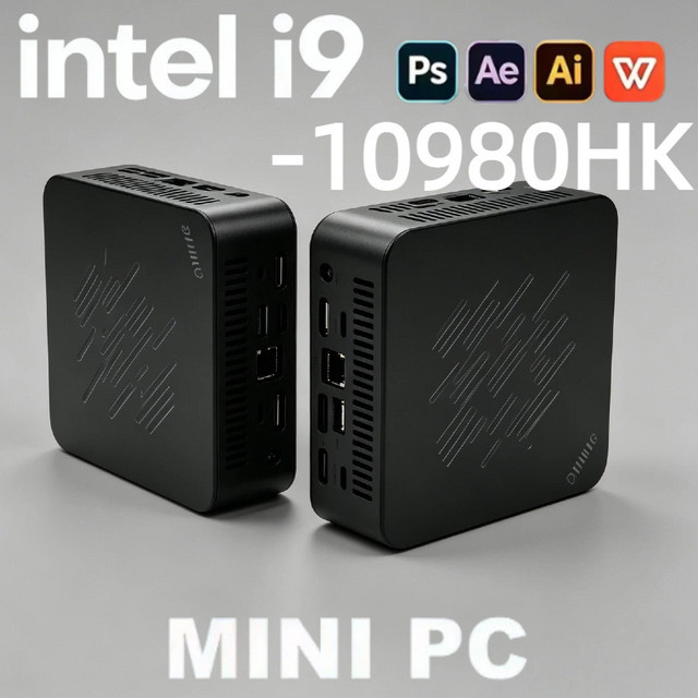 Mini-PC Intel Core i9 10980HK Gaming-Desktop mit 16GB RAM und 512GB SSD in Schwarz mit WiFi 6 und Bluetooth 5.2 - Bild 1