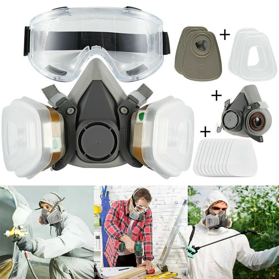 Chemikalien-Schutzmaske 6800 Kombination 1 Vollgesichts-Silikonmaske in Grau zum Schutz vor Staub, Farbspritzern und Insektiziden - Bild 3