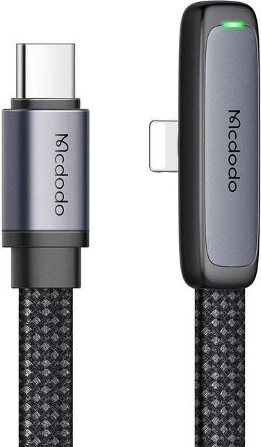 McDodo USB-C auf Lightning Daten- und Ladekabel 36W Flachdesign Schwarz 1m - Bild 1