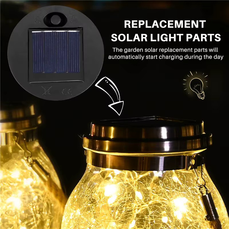 FEDI 5er Set Ersatzteile für Solarleuchten mit warmweißen 7 Lumen LED, wasserdicht, Schwarz/Weiß - Bild 3