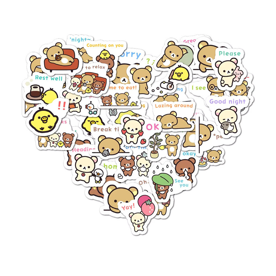 40 Stück RILAKKUMA Emoji Aufkleber in Multicolour für DIY Tagebuch Laptop und Gepäck - Bild 2