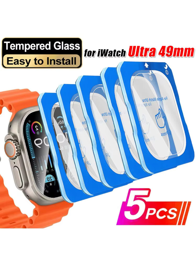 BAPPSUS Displayschutzfolie aus gehärtetem Glas für Apple Watch Ultra 2 und Ultra 3 (49 mm), transparent - Bild 7