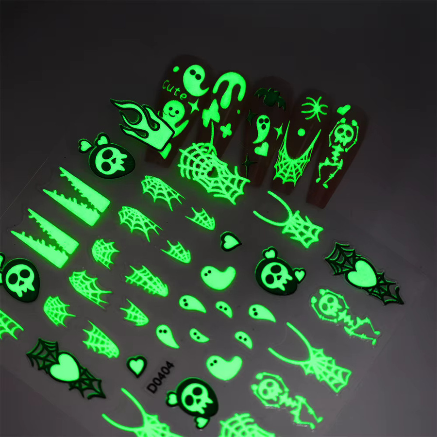 HotPress Nagelaufkleber 3D Leuchtend, Halloween Motiv, 6 Stück - Bild 2