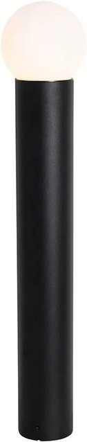 QAZQA Stehende Außenleuchte Schwarz mit Opalglas, moderne Gartenleuchte IP44, Höhe: 80 cm - Bild 1