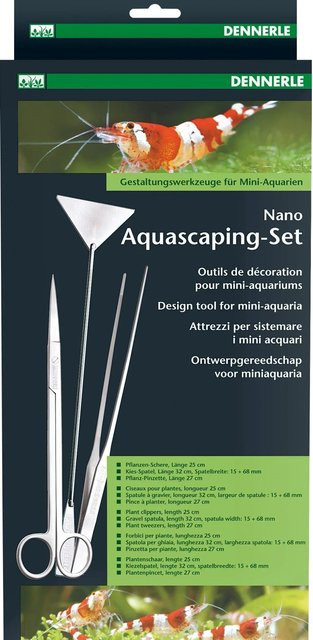 Dennerle Nano Aquascaping-Set Gestaltungswerkzeug für Mini-Aquarien in Silber - Bild 1