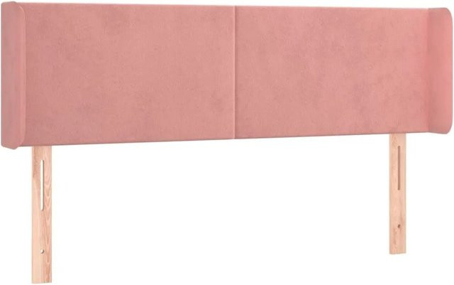 vidaXL Kopfteil mit Ohren in Rosa aus Samt, Breite: 147 cm, Tiefe: 16 cm, Höhe: 78 bis 88 cm - Bild 1