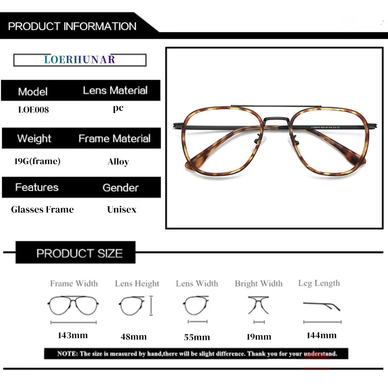 LOERHUNAR Korrektionsbrille, Metall, Vollrand, Braun, Großer Rahmen - Bild 2
