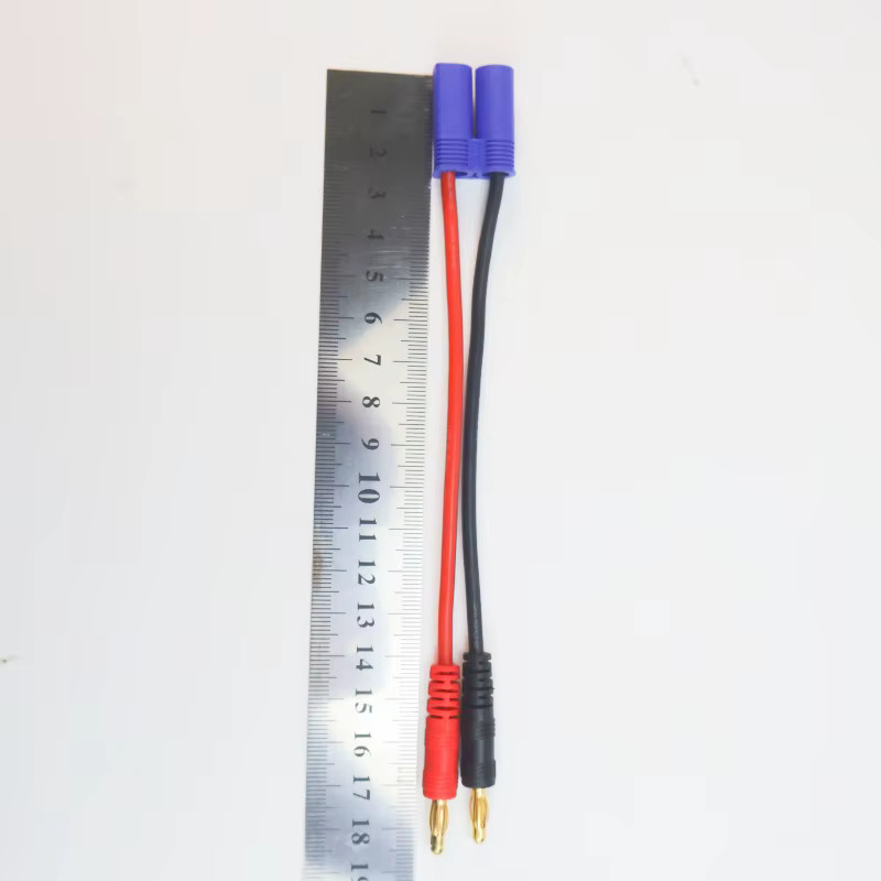 Imax B6 Ladeleitung mit 4,0 mm Bananensteckern auf EC5 und Silikonkabel, Farbe: Rot, Länge: 15 cm - Bild 2