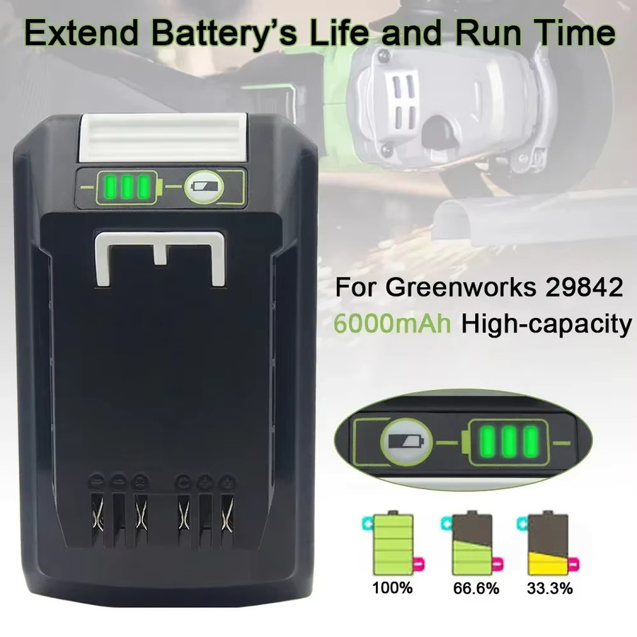 Greenworks Ersatzakku 24 V 6,0 Ah Lithium-Ionen Akku in Schwarz für Greenworks 24 V Werkzeuge - Bild 6