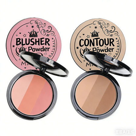 MAXFINE Gesichtskontur-Rouge-Palette, Rose Blush, Puder