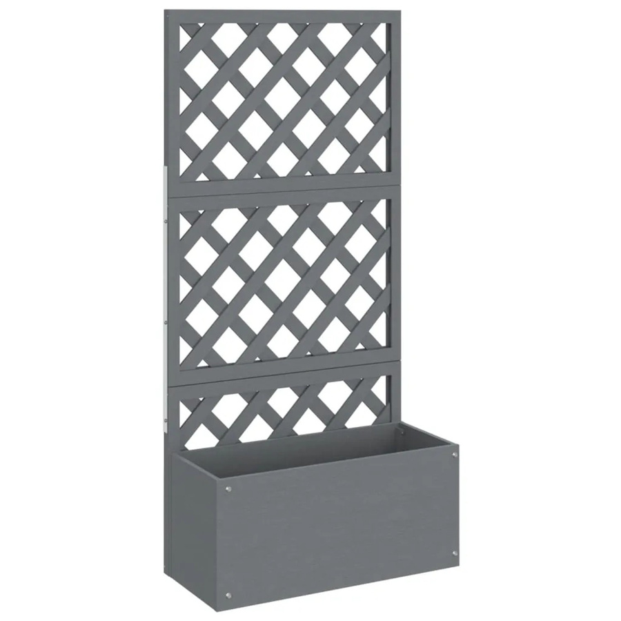 vidaXL Blumenkasten mit Rankgitter aus WPC in Grau, H x B x T: 135 x 65 x 33 cm - Bild 2