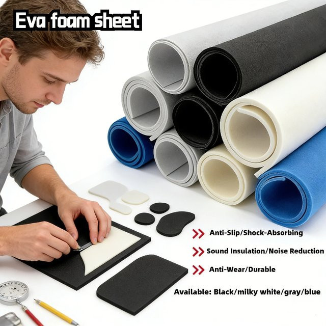 SHIENQI EVA-Schaumstoffplatten grau, schallabsorbierendes Bastelmaterial für Modellbau, Breite: 100 cm, Tiefe: 50 cm - Bild 1