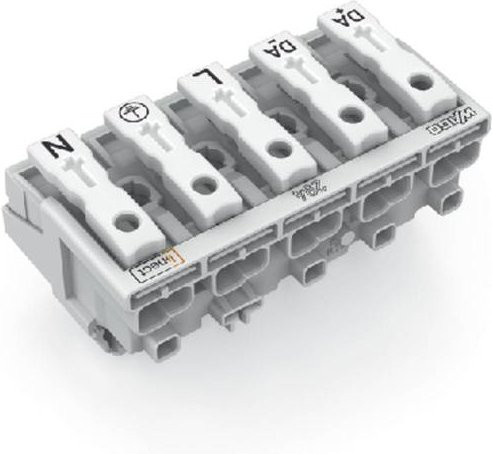 WAGO Netzanschlussklemme starr für 0,5-2,5mm² mit 5 Polen in Weiß (2500 Stück) - Bild 1