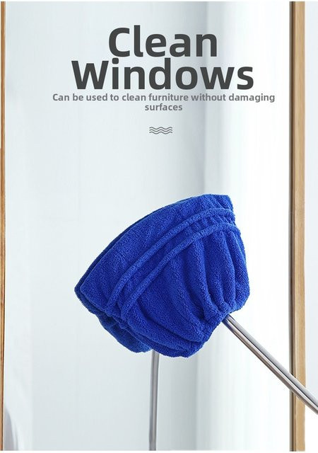 VIBRATITE Multifunktionaler Korallenvelours-Besenbezug zur Staubabsorption für Möbel und empfindliche Oberflächen in Braun und Blau - Bild 1