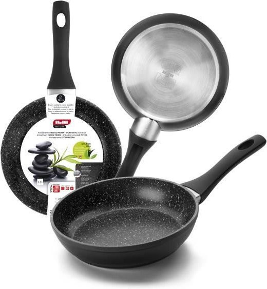 IBILI Natura Pfanne aus Aluminium mit Stein-Optik Antihaftbeschichtung in Schwarz, Durchmesser: 26 cm, Induktionsgeeignet - Bild 1