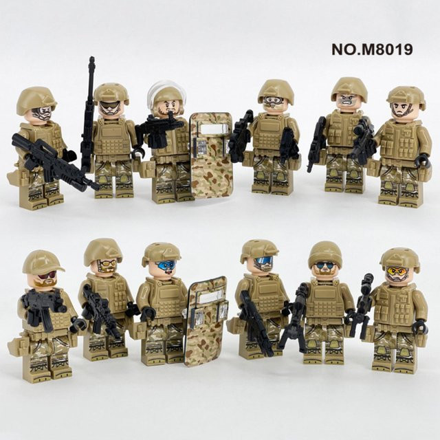 Happy Building Blocks Anti-Terror-Einheit Spezial-Polizei-Actionfigur Militär-Baustein-Spielzeug ab 7-12 Jahren - Bild 1