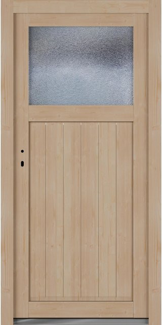 Roro Nebeneingangstür OHE 1002 Fichte mit Glaseinsatz, Farbe Beige/Braun, B: 88 cm, H: 198 cm, DIN L - Bild 1