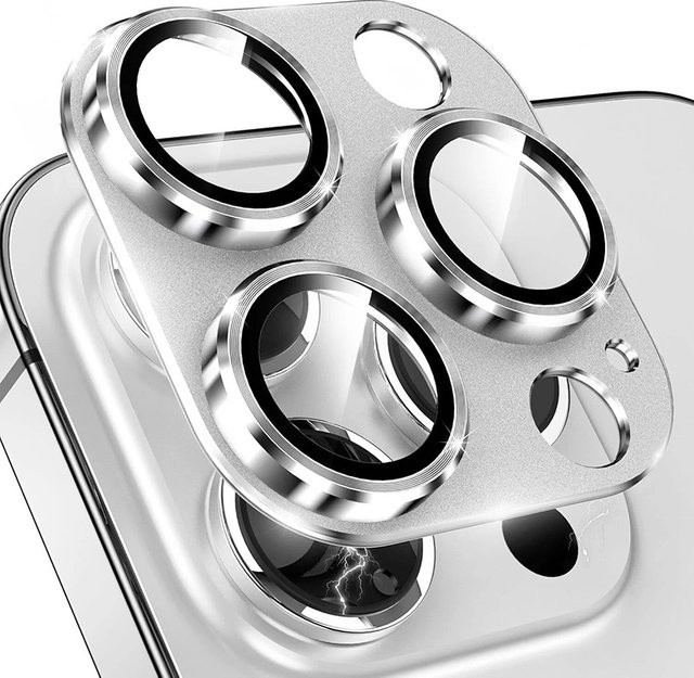 VORILYNEX 3D Metall Kameralinsen-Schutzhülle für iPhone 16 15 14 Plus Pro Max in Schwarz mit gehärtetem Glas Objektivschutz - Bild 1