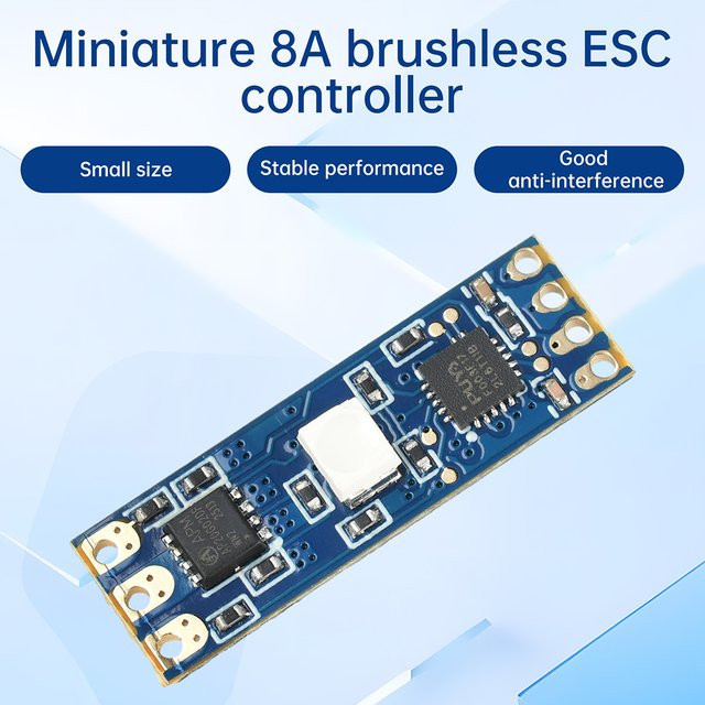 Gaqqee DL03 PWM-Motorsteuerplatine in Blau, DC 5V–16V 8A 2S–3S, für Mikromodellflugzeuge und bürstenlose Motoren wie 1104, 1106 und 1306 - Bild 1