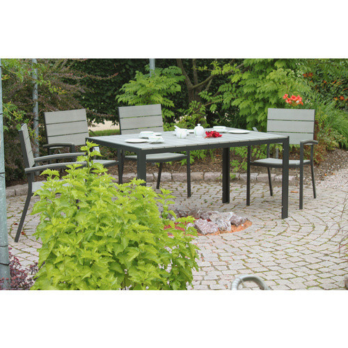 Garden Pleasure Gartenmöbel-Set Olivia 7-teilig in Grau und Anthrazit mit Aluminium und Kunststoff, Tisch und Stühle für den Garten und Außenbereich - Bild 3