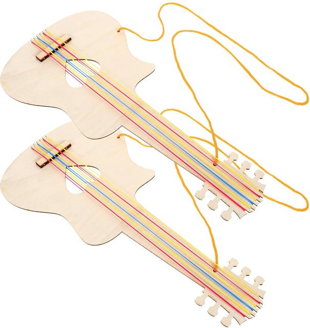 Kidsly Holz Gitarre und Ukulele, DIY Handwerk Spielzeug, 2-teiliges Set, ab 3 Jahren - Bild 1