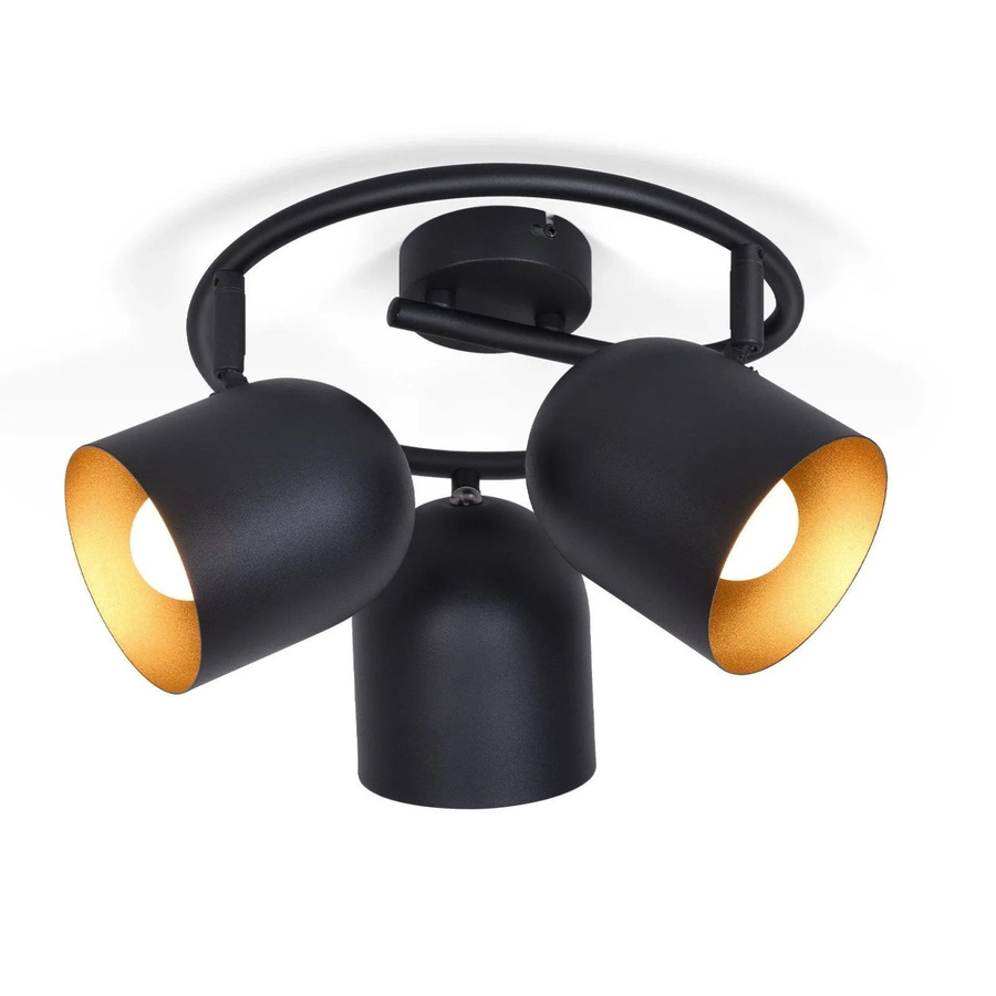NETTLIFE Deckenstrahler aus Metall in Schwarz und Gold/Messing mit verstellbarem LED-Akzent im Retro-Design für E14 Fassung - Bild 2
