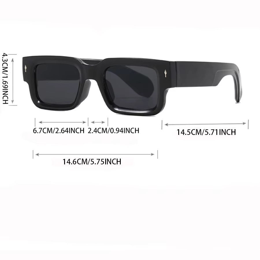 Hindfield Sonnenbrille, Rechteck, Vollrand, Kunststoff, Schwarz, Unisex - Bild 2
