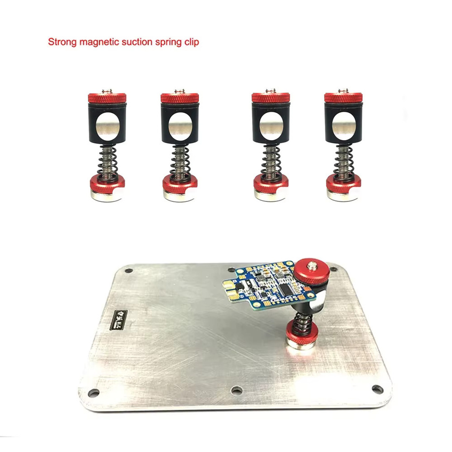 TOOKKS Magnetische Federklemme für Leiterplatten in Rot als Fixiergerät für Lötarbeiten und Elektronikreparaturen - Bild 2
